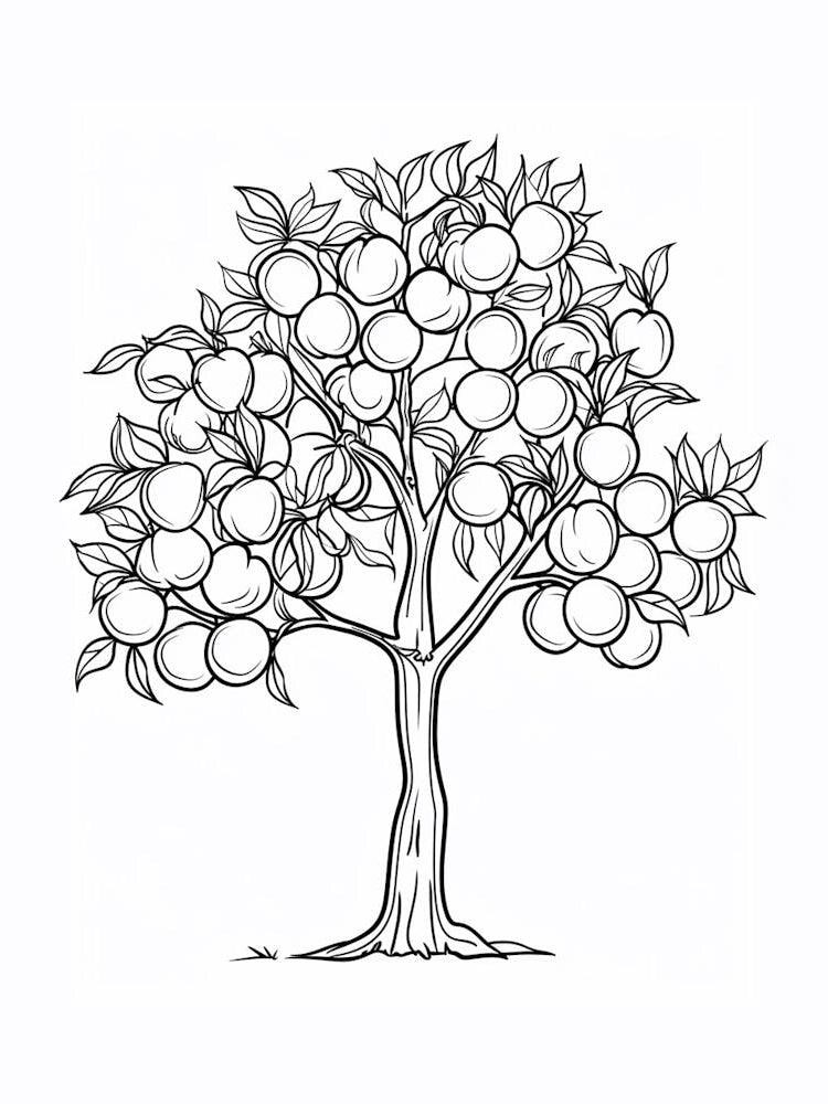 Peach Tree Minimalistic Drawing 4