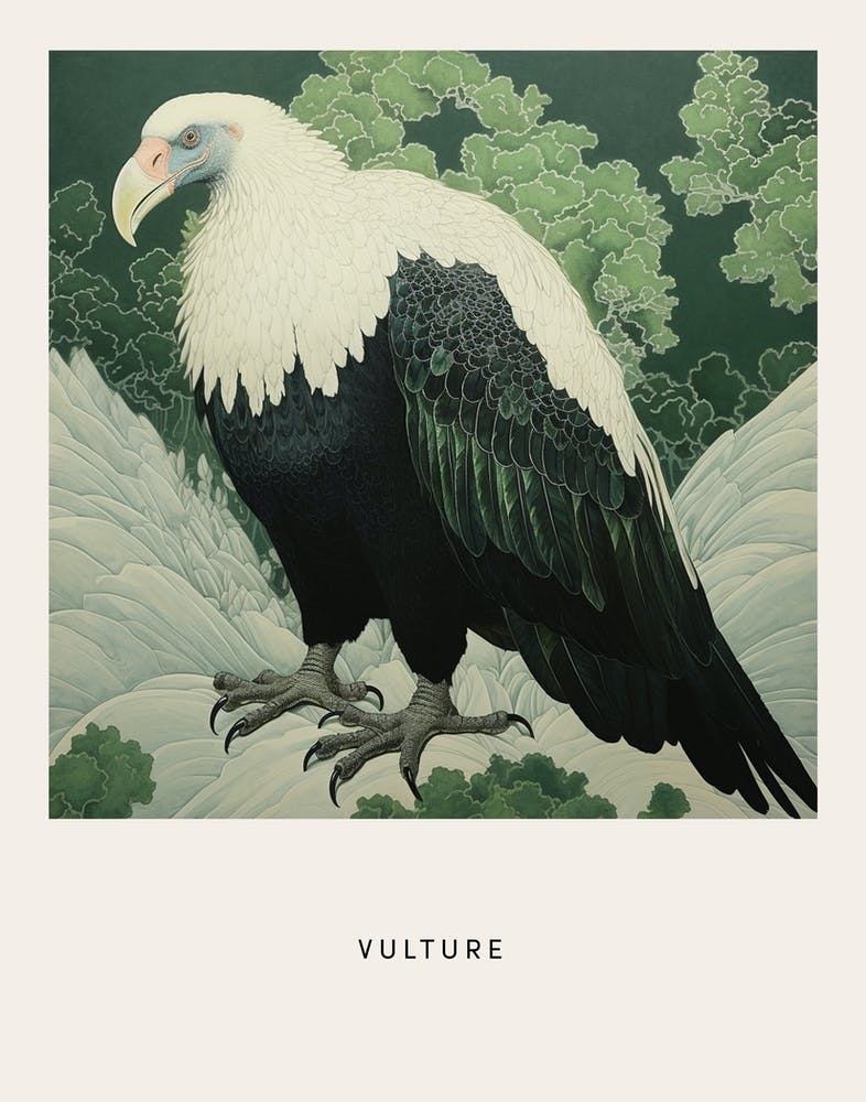 Ohara Koson Inspired Bird Painting Vulture 3 Poster