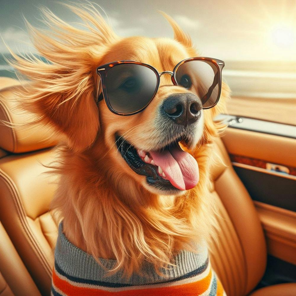 Golden Retriever Avec des Lunettes de Soleil, National Pet Day