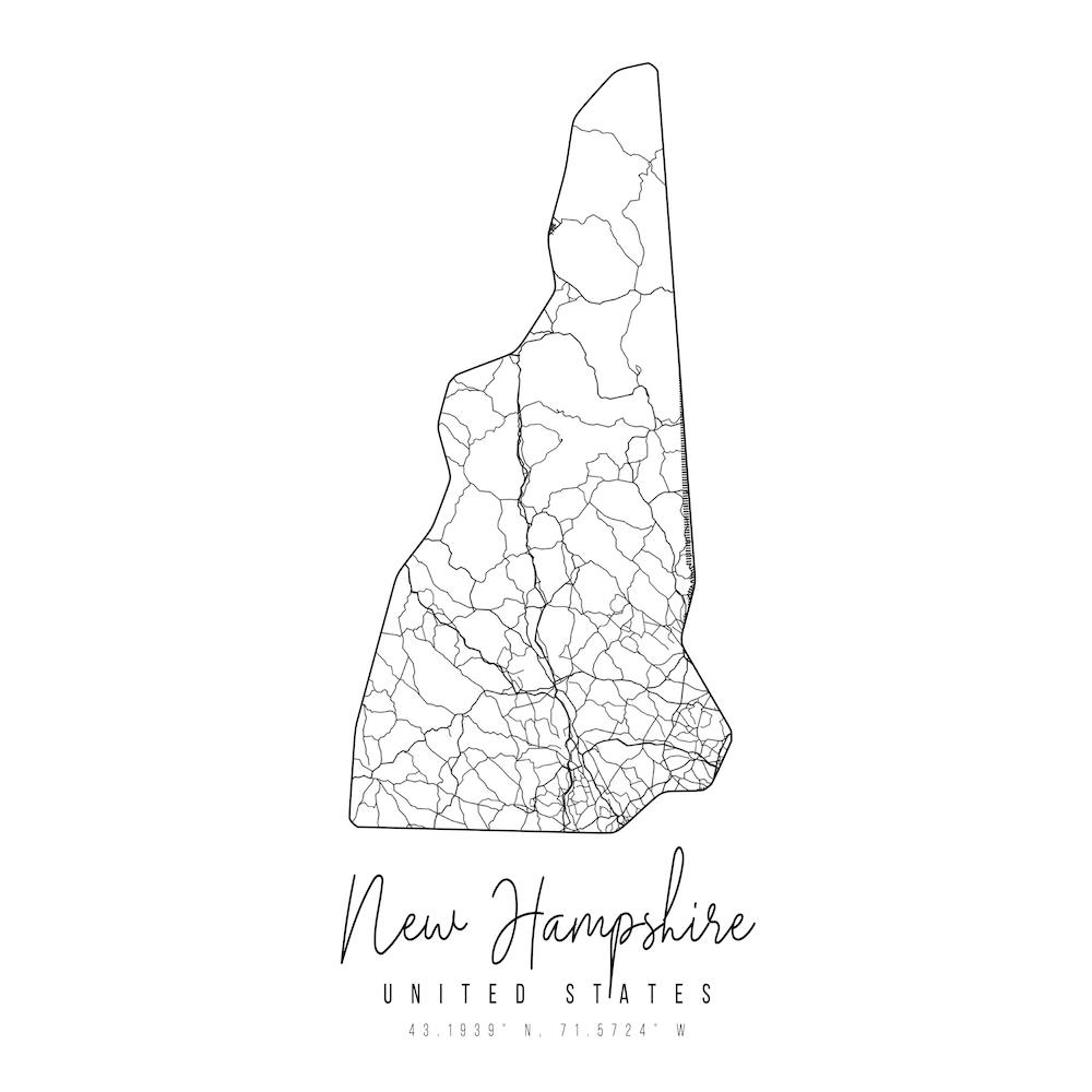 New Hampshire Minimal Street Map Square