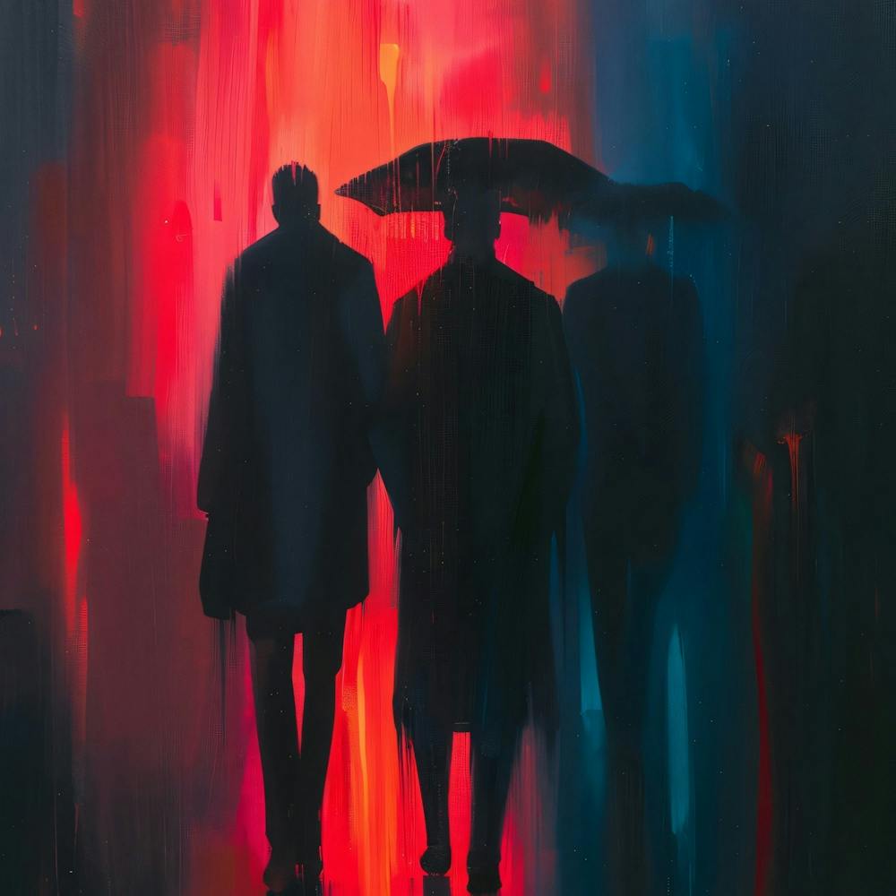 Three Men In The Rain