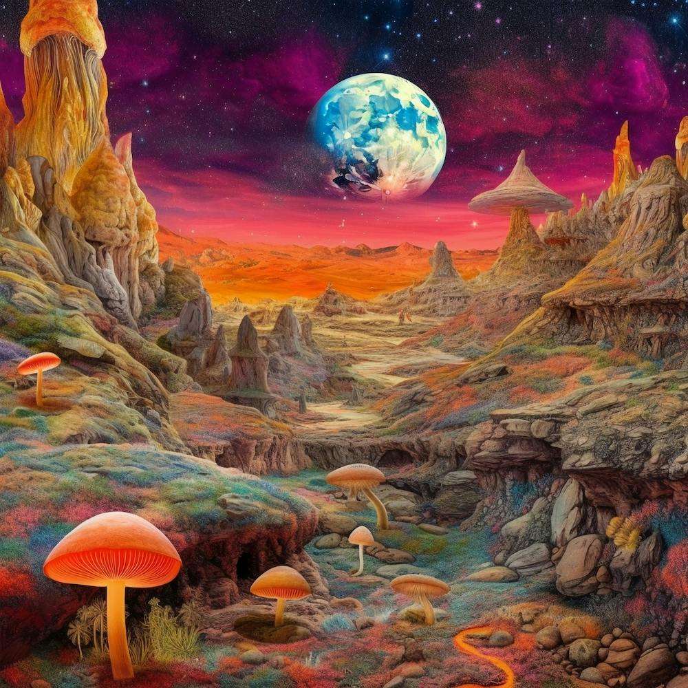 Mushroom Moonscape 2 Square