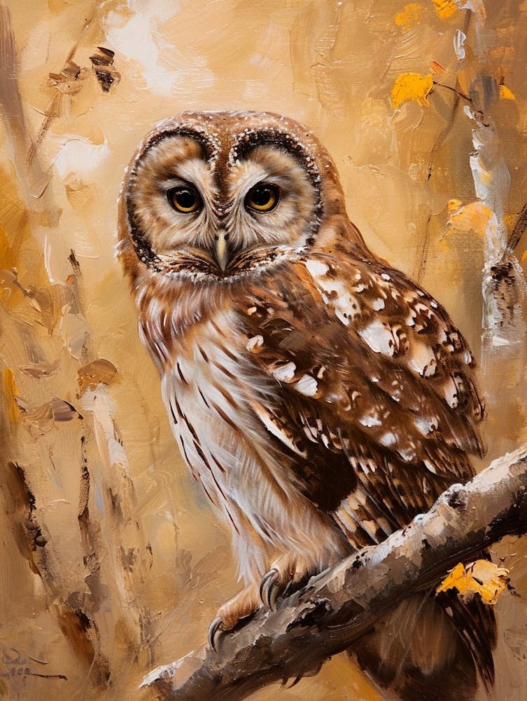 Boreal Owl Painting 3