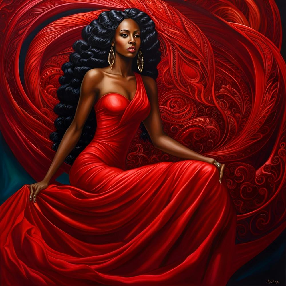 Beautiful Woman In Red