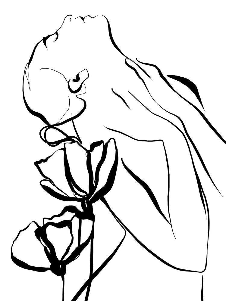 Woman And Poppies