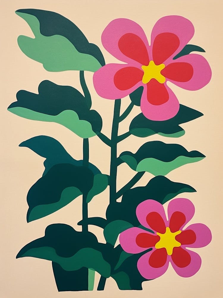 Cut Out Style Flower Art Lobelia