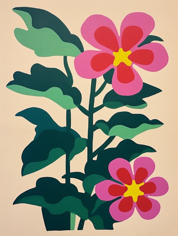 Cut Out Style Flower Art Lobelia