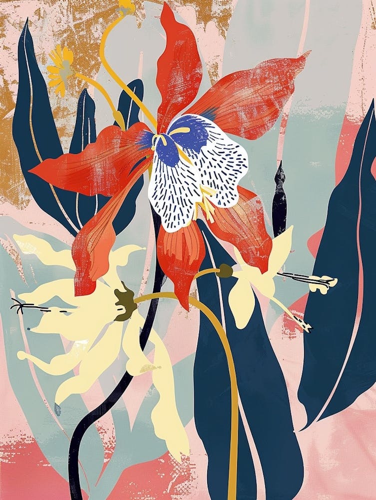 Colourful Flower Illustration Columbine 4