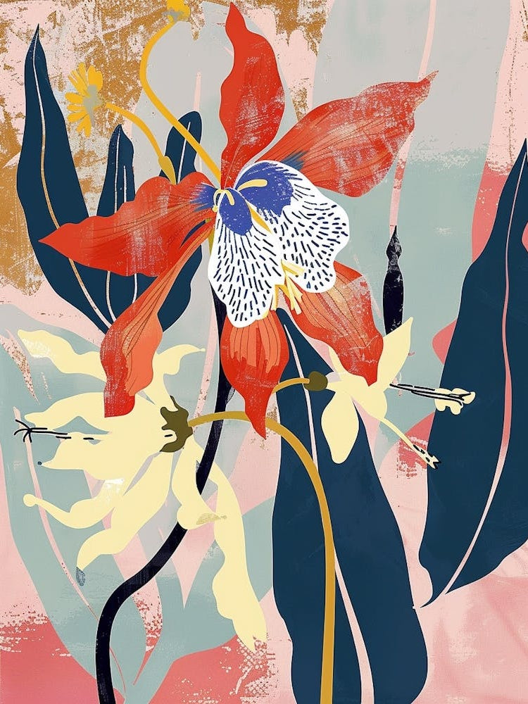 Colourful Flower Illustration Columbine 4