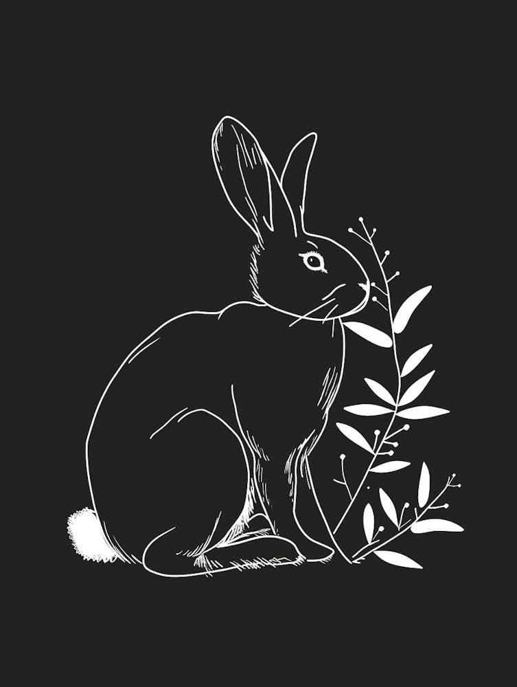 Satin Rabbit Minimalist Illustration 3