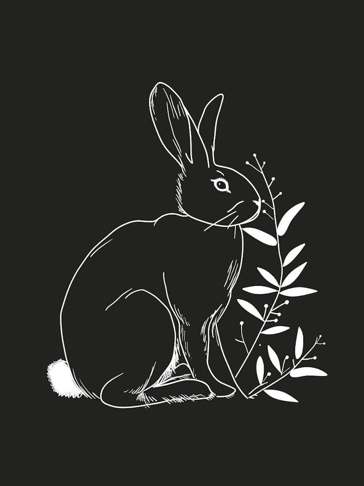 Satin Rabbit Minimalist Illustration 3