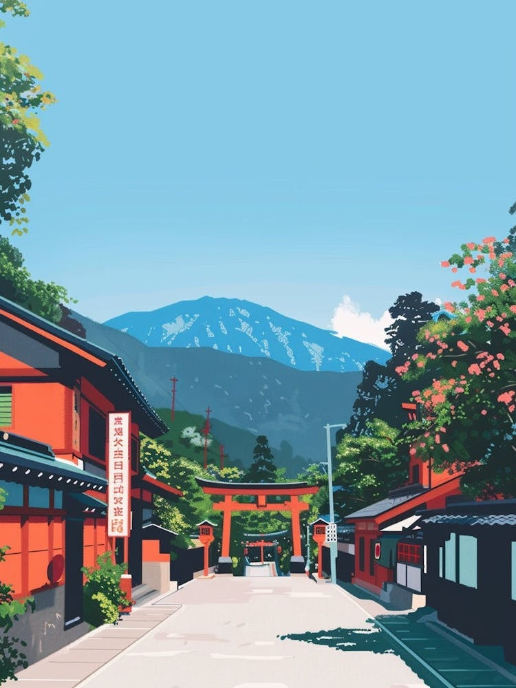 Koyasan Japan 4 Colourful Illustration