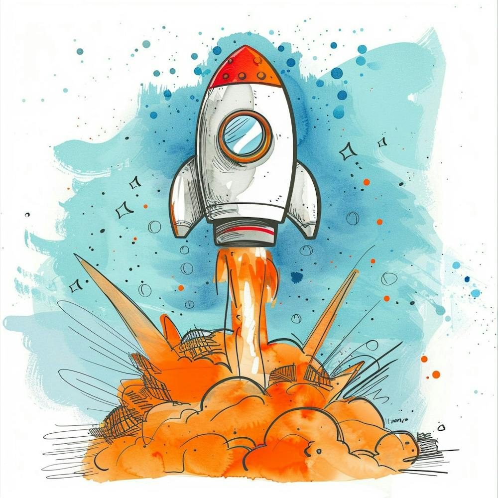 Illustration Of A Rocket Launch