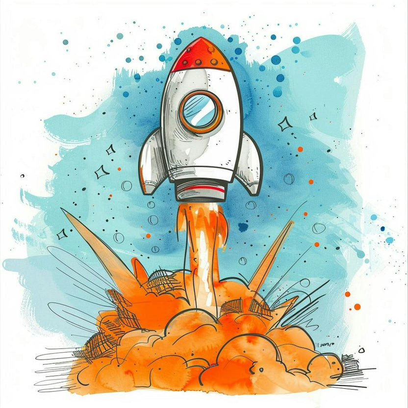 Illustration Of A Rocket Launch