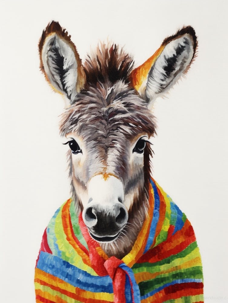 Baby Animal Wearing Sweater Donkey 1