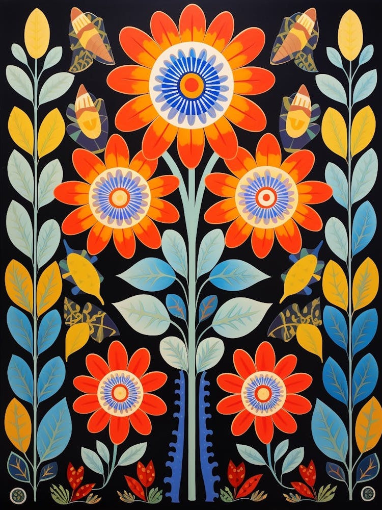 Flower Motif Painting Veronica Flower 2