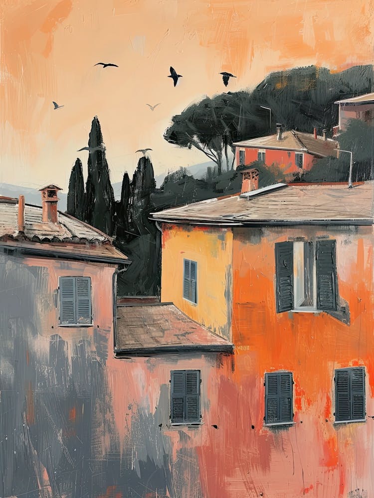 Portofino Rooftops Morning Skyline 2