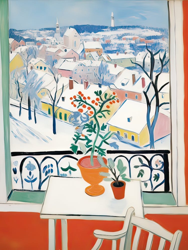 The Windowsill Of Oslo   Norway Snow Inspired By Matisse 3