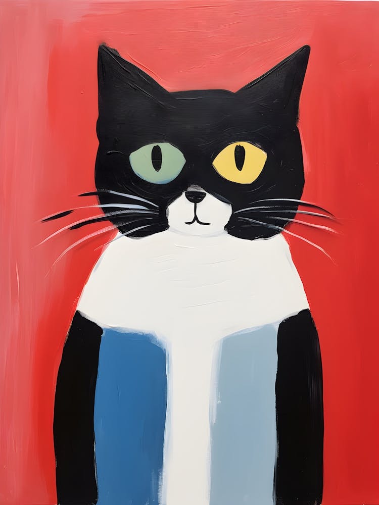 Abstraktes Katzen Gemälde