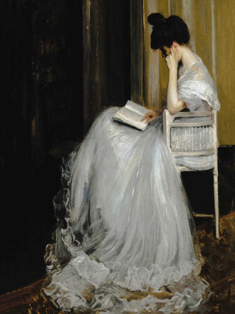Woman Reading, Vintage Woman Portrait