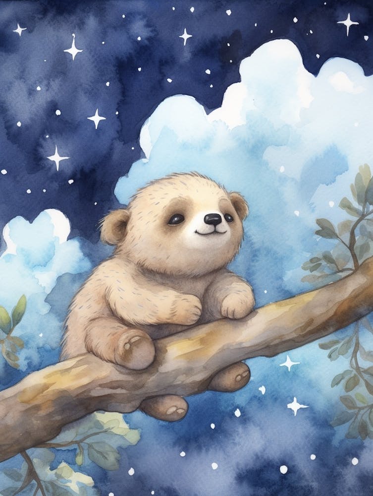 Baby Sloth Sleeping In The Clouds