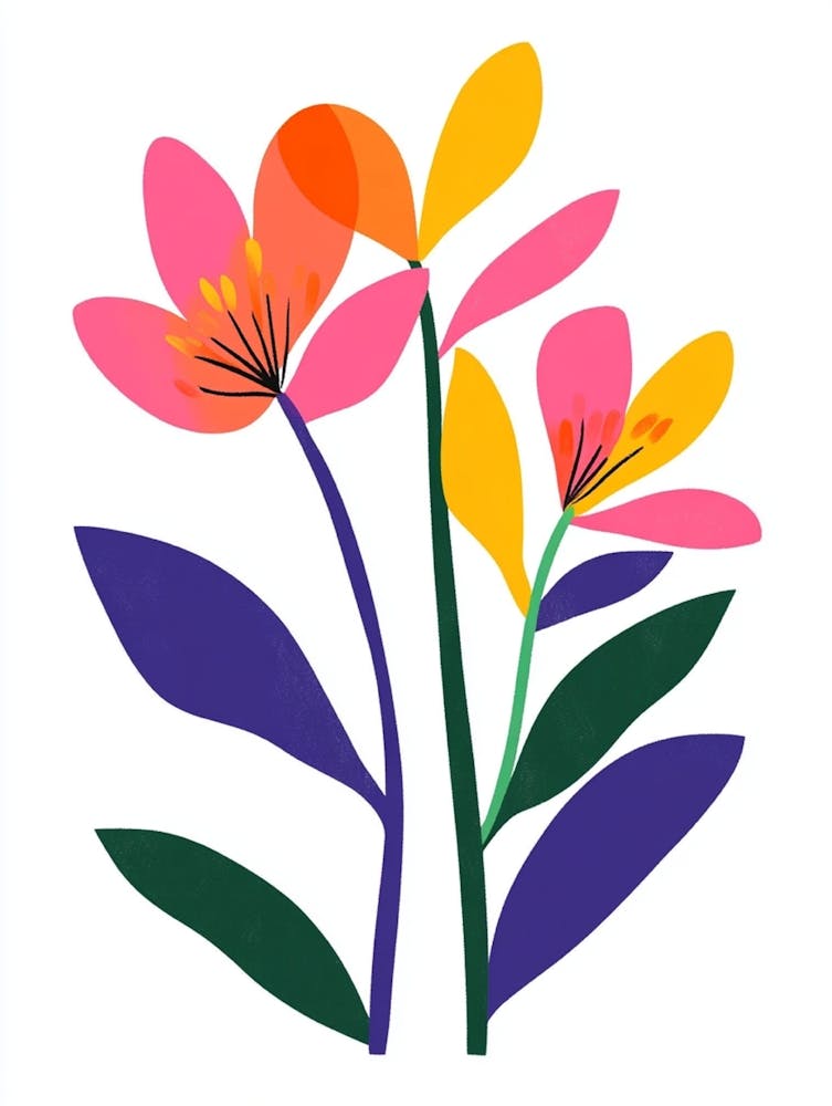 Flowers On White Background