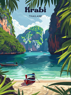 Krabi Thailand Holiday Digital Travel Art