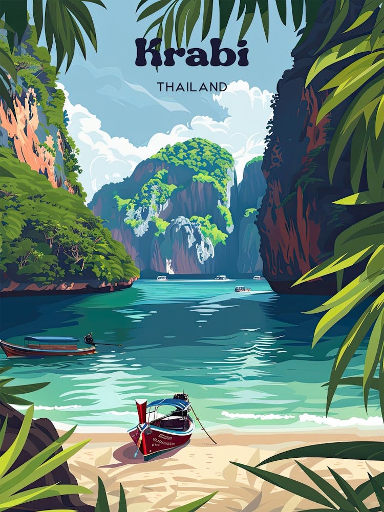 Krabi Thailand Holiday Digital Travel Art