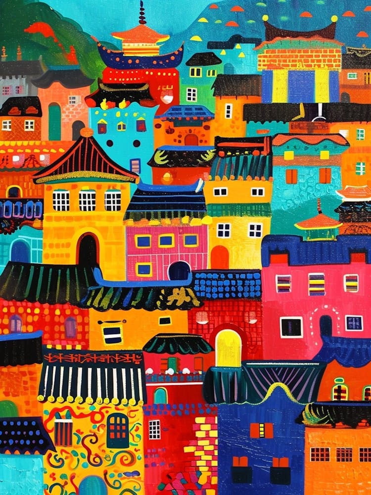 Colourful Kitsch Cityscape 4