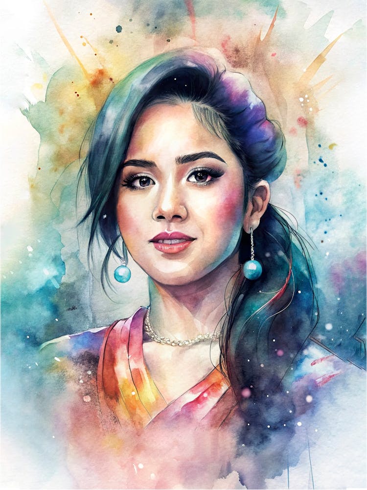 Becky G in Aquarell