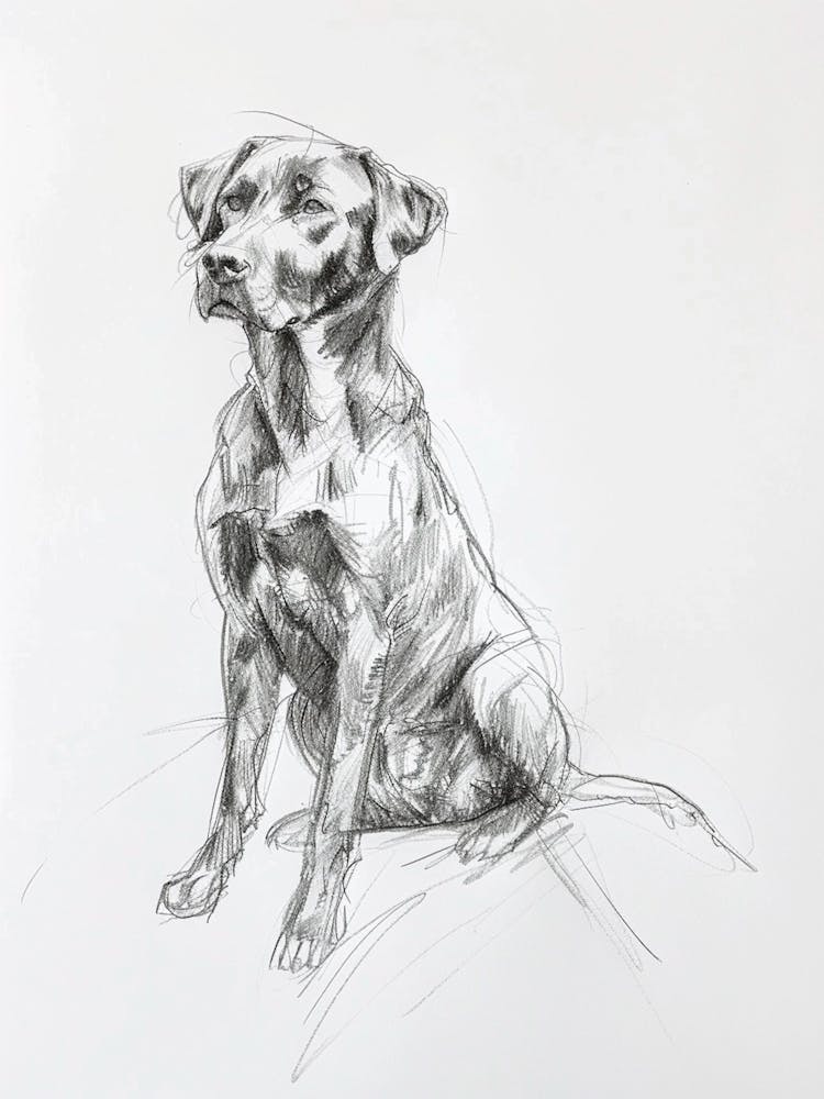 Chesapeake Bay Retriever Dog Charcoal Line 2