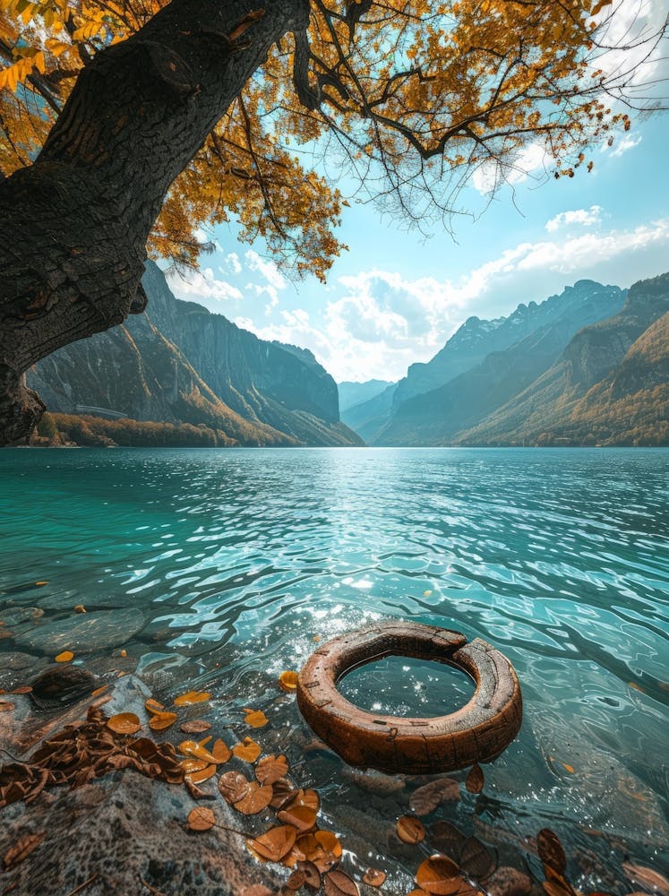 Autumn Lake In The Mountains
