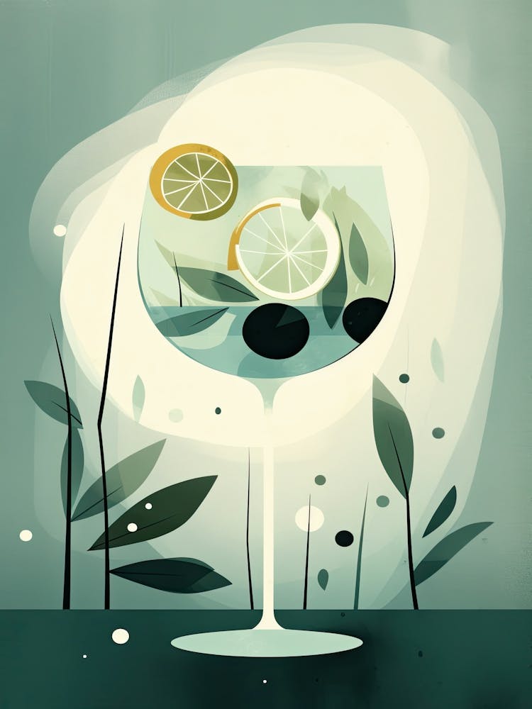 Gin And Tonic G&T Cocktail Mid Century Modern 4