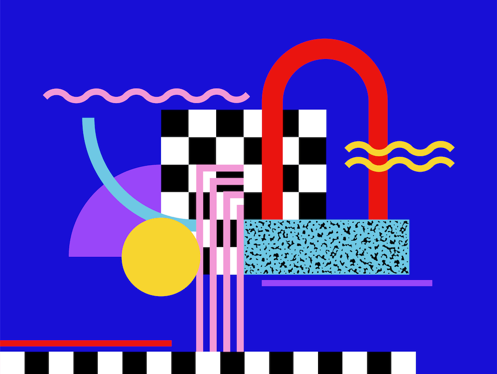 Memphis Pattern Retro Synthwave 80s Artwork