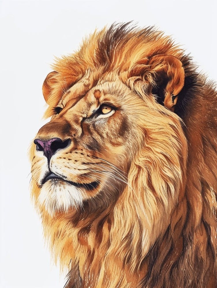 Barbary Lion Portrait Close Up Clipart 3