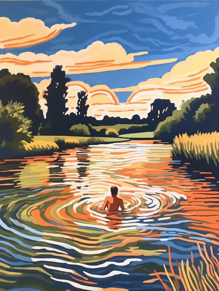 Wild Swimming At River Waveney Suffolk 3
