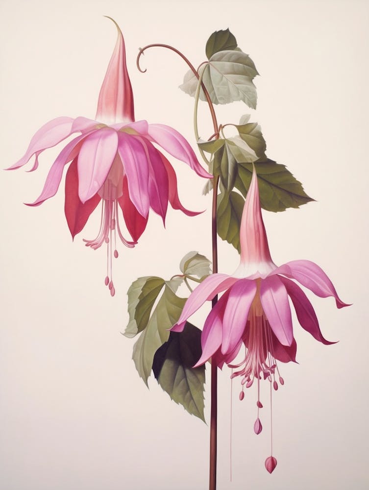 Floral Illustration Fuchsia 1