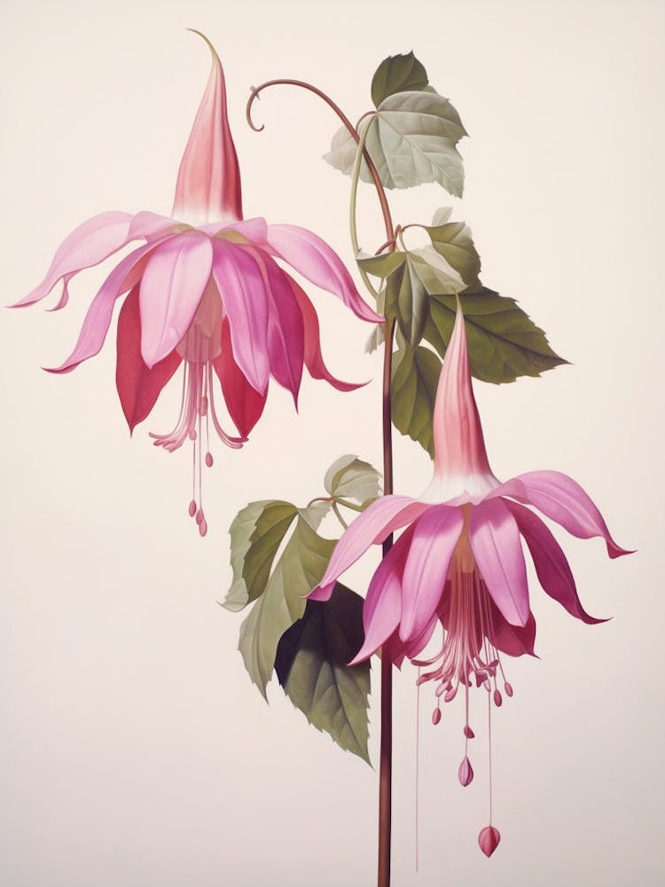 Floral Illustration Fuchsia 1
