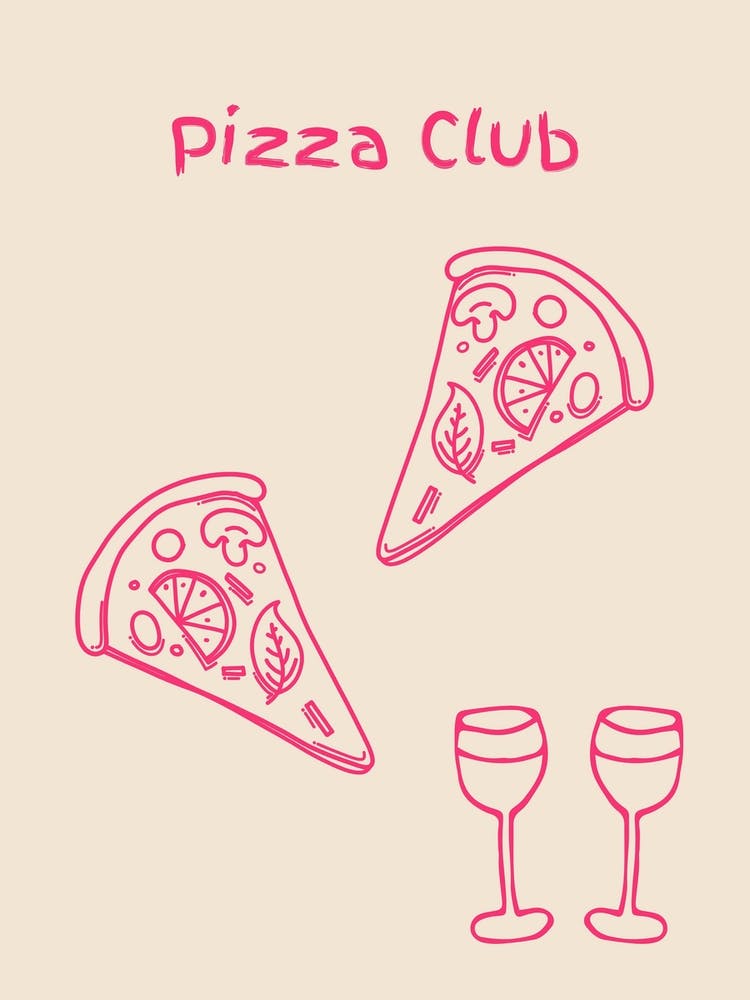 Pizza Club Poster Pink