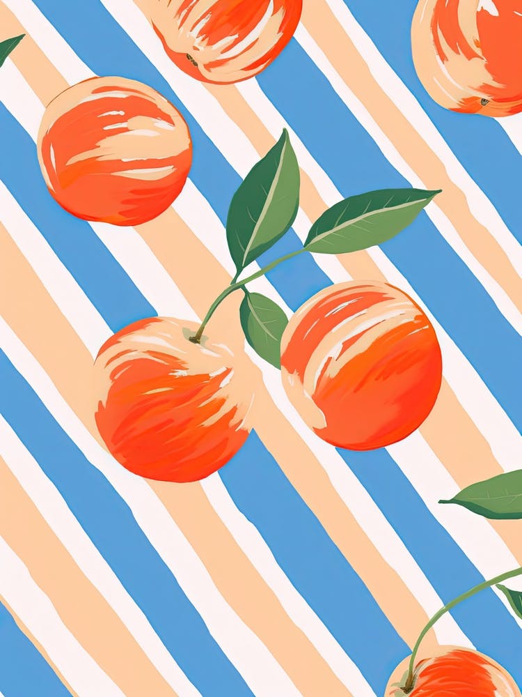 Peaches Fruit Summer Illustration 5