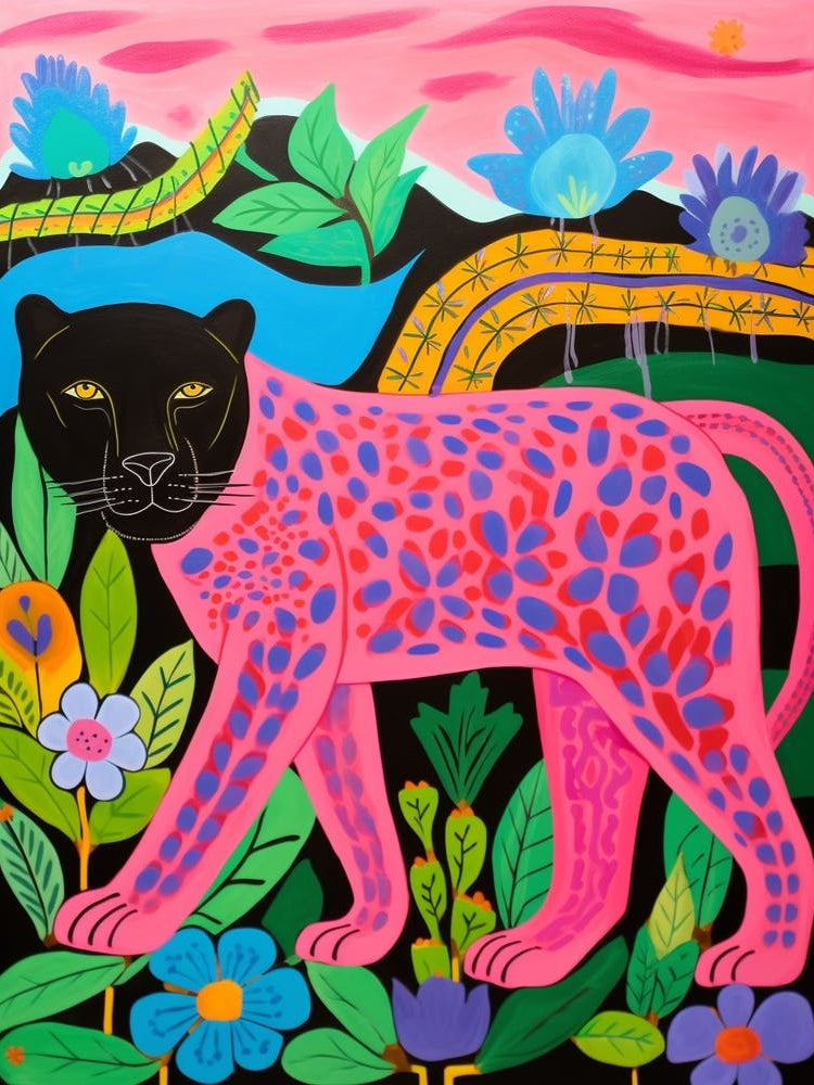 Maximalist Animal Painting Panther 6