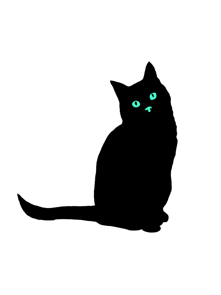 Black Cat With Green Eyes