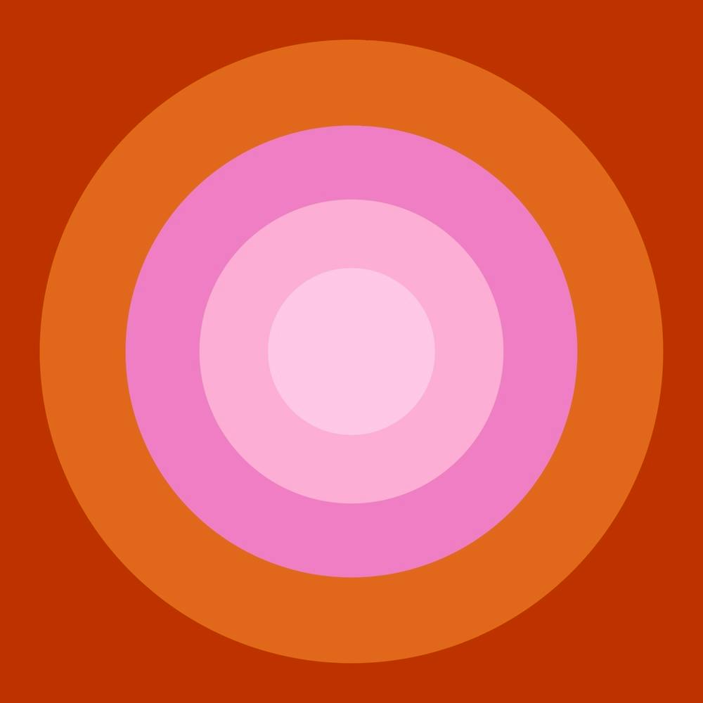 Pink and Orange Circles Geometric Abstract