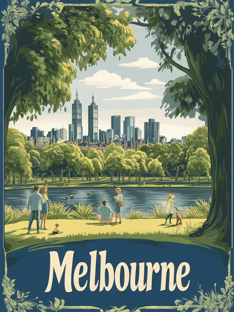 Aihrgdesign A Classic 1960s Travel Poster For Melbourne 3