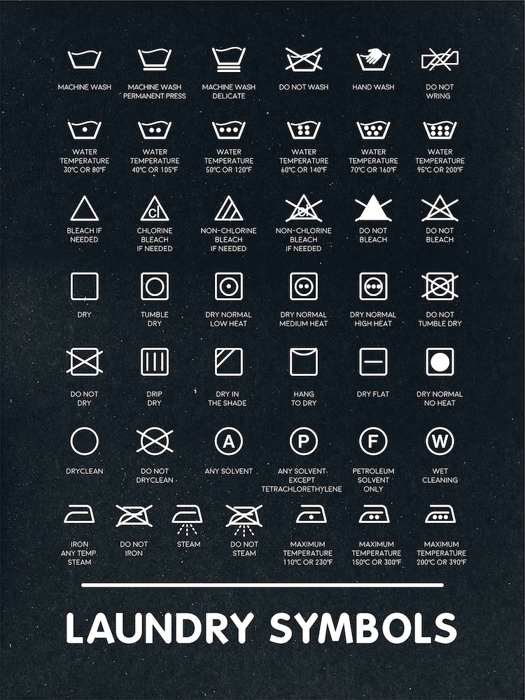 Laundry Symbols Print For Busy Moms