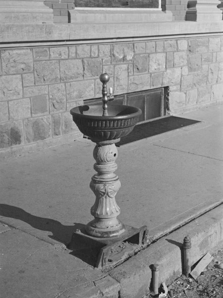 Drinking Fountain, Plentywood, Montana By Russell Lee