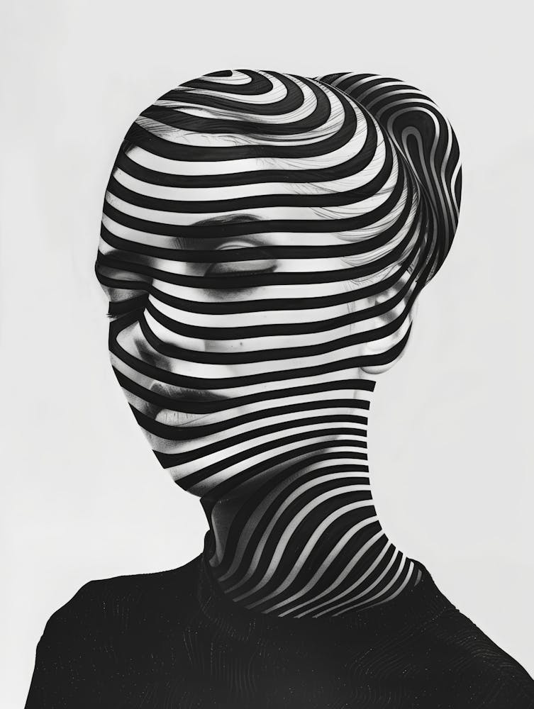 Woman With A Striped Face