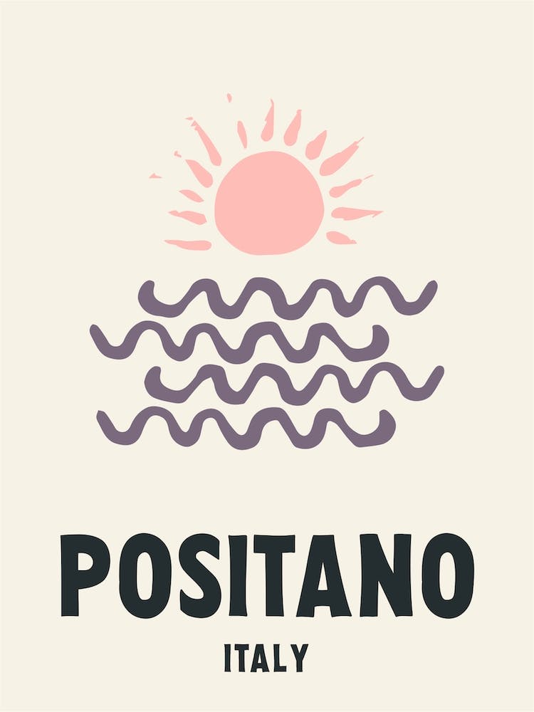 Positano, Italy, Graphic Style Poster 1