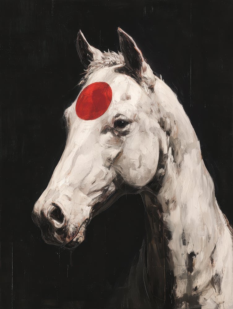 Horse With A Red Dot