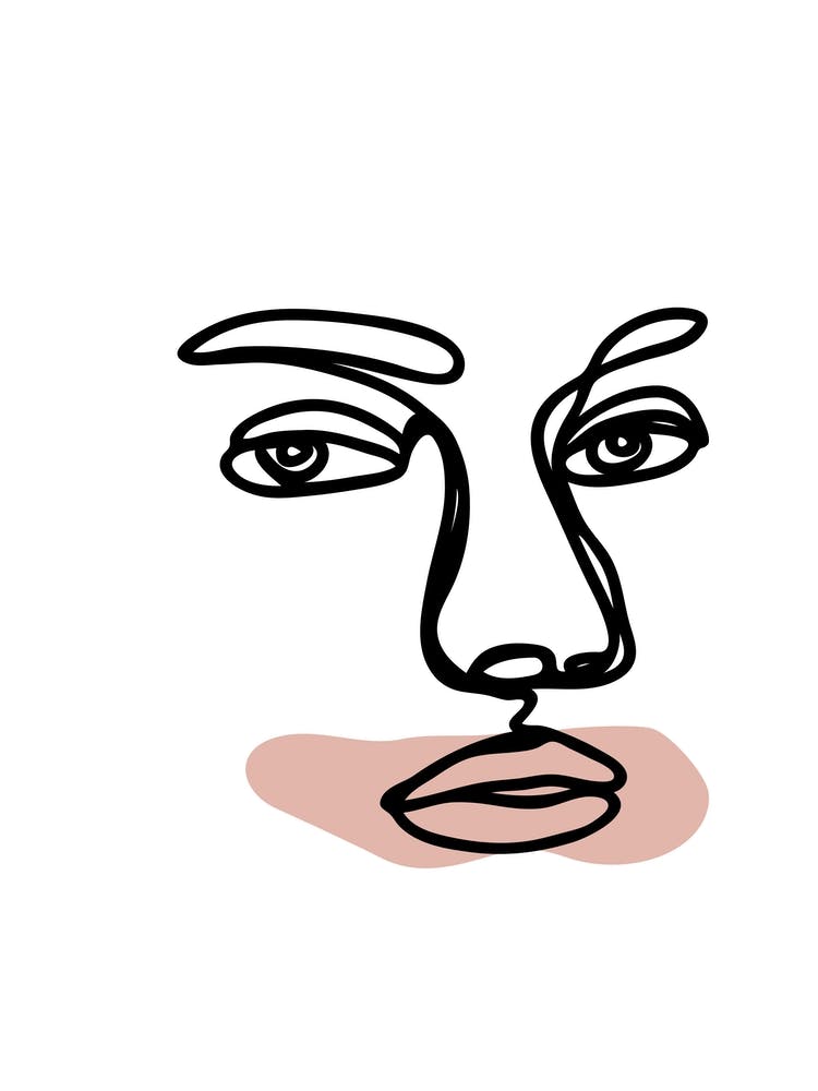 Female Face Alt Line Art